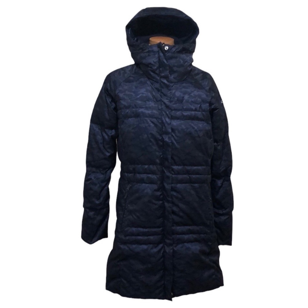 Columbia Down Puffy Puffer Jacket Size Medium Navy Blue Camo Camouflage Print